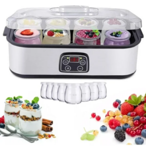 Probiotic Yogurt Maker with Adjustable Time & Temp Control - Make Trillions of Live Probiotics with Two 1-Quart Containers for Larger Batches - Greek Yogurt Maker