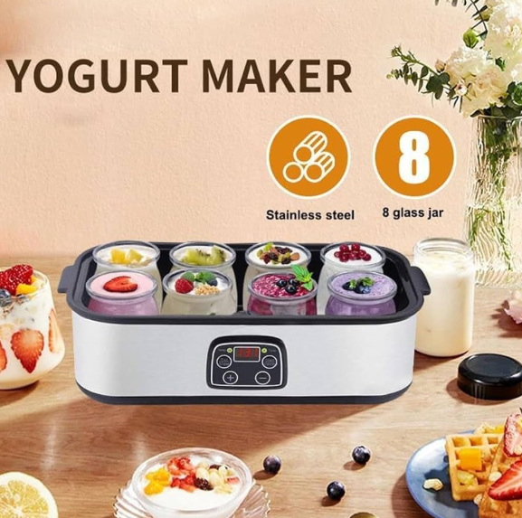Probiotic Yogurt Maker with Adjustable Time & Temp Control - Make Trillions of Live Probiotics with Two 1-Quart Containers for Larger Batches - Greek Yogurt Maker - Image 3